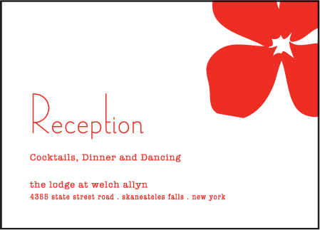 Simple Poppy Letterpress Reception Design Medium