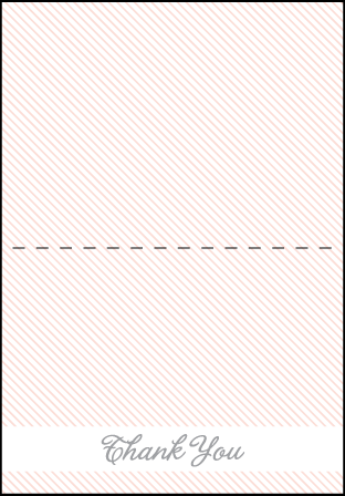 Simple Stripes Letterpress Thank You Card Fold Design Medium