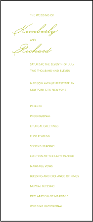 Simplicity Letterpress Program Tea Design Medium