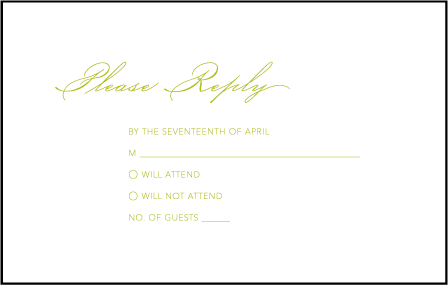 Simplicity Letterpress Reply Postcard Front Design Medium