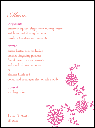 Somersby Letterpress Menu Design Medium