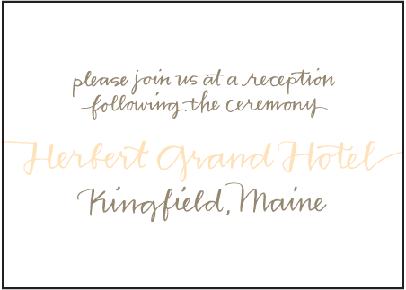 String Calligraphy Letterpress Reception Design Medium