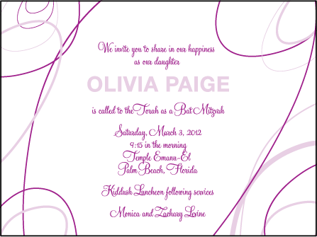 Surya Letterpress Bat Mitzvah Design Medium