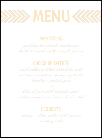 Sweet Lorna Letterpress Menu Design Medium