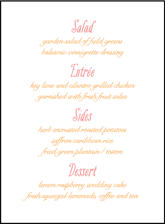 Sweet Summer Letterpress Menu Design Medium