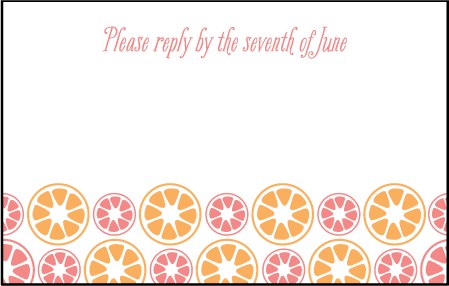 Sweet Summer Letterpress Reply Postcard Front Design Medium