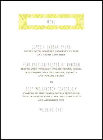 Tapestry Letterpress Menu Design Medium
