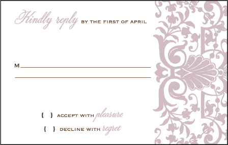 Tasha Letterpress Reply Postcard Front Design Medium