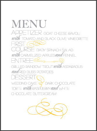 Typology Letterpress Menu Design Medium