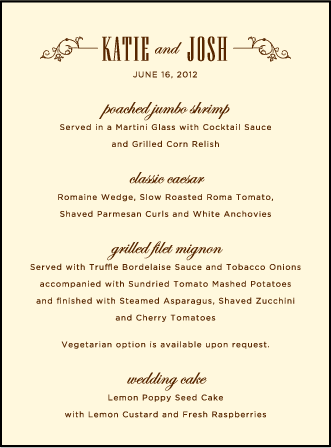 Under the Tree Letterpress Menu Design Medium