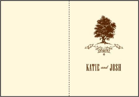 Under the Tree Letterpress Thank You Card Fold Design Medium