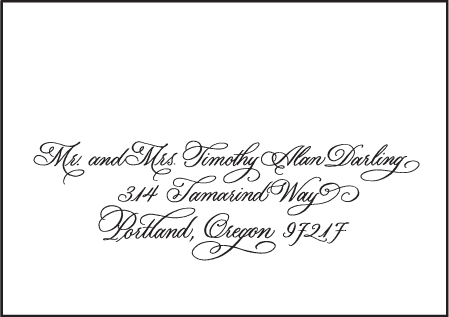 Victoria Calligraphy Letterpress Reply Envelope Design Medium