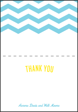 Vintage Beach Letterpress Thank You Card Fold Design Medium