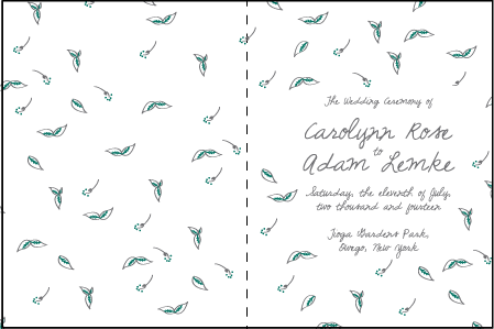 Vintage Leaves Letterpress Program Design Medium