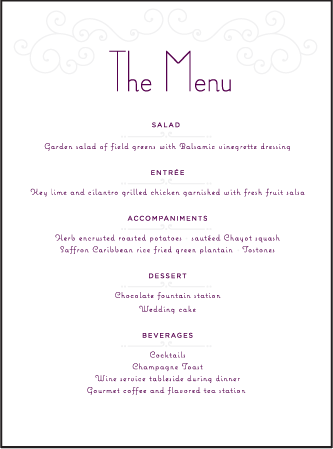 Weber Letterpress Menu Design Medium