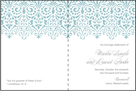 Wisteria Letterpress Program Design Medium