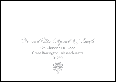 Wisteria Letterpress Reply Envelope Design Medium