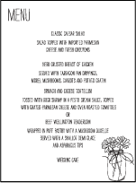 Allegory Modern Letterpress Menu Design Small