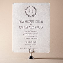 'Alouette Monogram Letterpress Invitation Design Small'