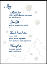 Alpine Letterpress Menu Design Small