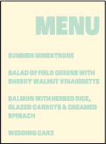 Alton Letterpress Menu Design Small
