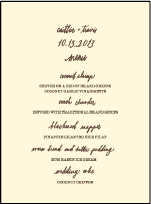 Antigua Letterpress Menu Design Small