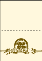 Antique Luck Letterpress Thank You Card Fold Design Small