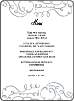 Aria Letterpress Menu Design Small