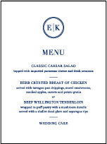 Austin Traditional Letterpress Menu Design Small