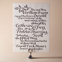 'Balsam Calligraphy Letterpress Invitation Design Small'