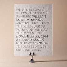 Bennett Simple Letterpress Invitation Design Small
