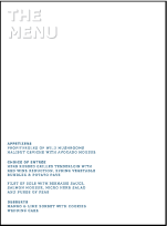 Bennett Simple Letterpress Menu Design Small
