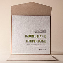 'Bleecker Modern Letterpress Invitation Design Small'