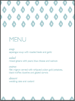 Boho Letterpress Menu Design Small