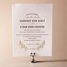 'Branch Letterpress Invitation Design Small'