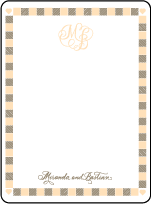 Calligraphy Monogram Letterpress Thank You Card Flat Design Small