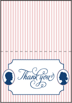 Cameo Letterpress Thank You Card Fold Design Small
