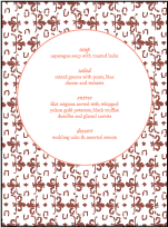 Caprilla Letterpress Menu Design Small