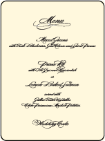 Carlyle Letterpress Menu Design Small