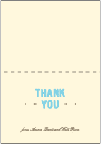 Carte de Visite Letterpress Thank You Card Fold Design Small