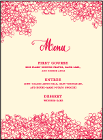 Cascade Letterpress Menu Design Small