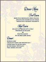 Cecily Letterpress Menu Design Small