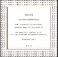 Chelsea Letterpress Menu Design Small