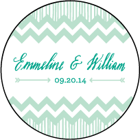 Classic Chevron Letterpress Coaster Design Small