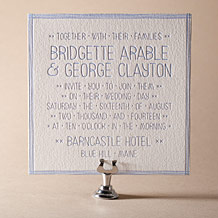 'Classic Stitch Letterpress Invitation Design Small'