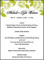 Cotillion Letterpress Menu Design Small
