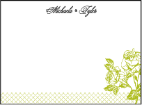 Cotillion Letterpress Thank You Card Flat Design Small