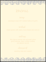 Dada Letterpress Menu Design Small