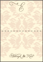 Damask Letterpress Thank You Card Fold Design Small
