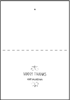 Dash Letterpress Thank You Card Fold Design Small